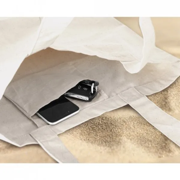 Sacola 100% algodão canvas (280 g/m²) com bolso interior (SP-92820) — foto 3 | D.JOB