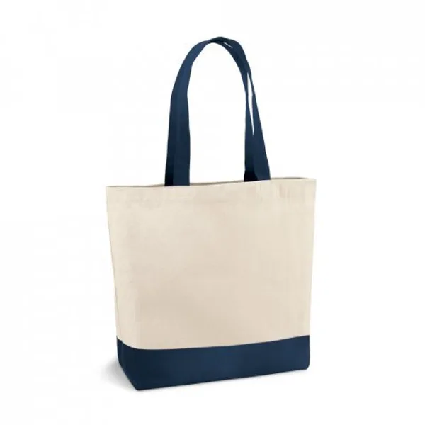 Sacola 100% algodão canvas (280 g/m²) com bolso interior e alças e fundo coloridos (SP-92822) — foto 5 | D.JOB
