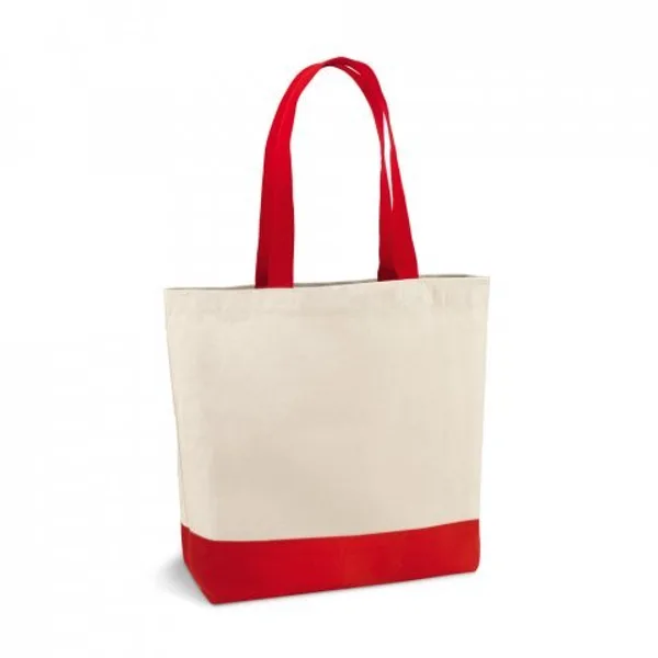 Sacola 100% algodão canvas (280 g/m²) com bolso interior e alças e fundo coloridos (SP-92822) — foto 6 | D.JOB