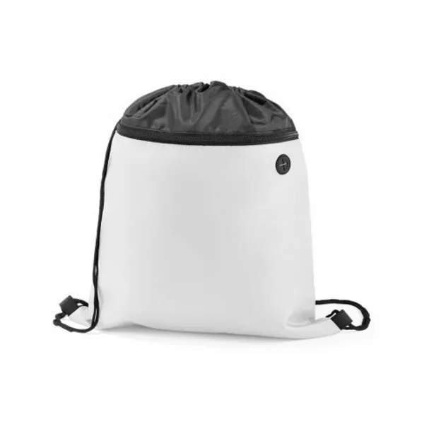 Sacola tipo mochila em 210D com bolso frontal com zíper e saída para fones (SP-92912) — foto 4 | D.JOB