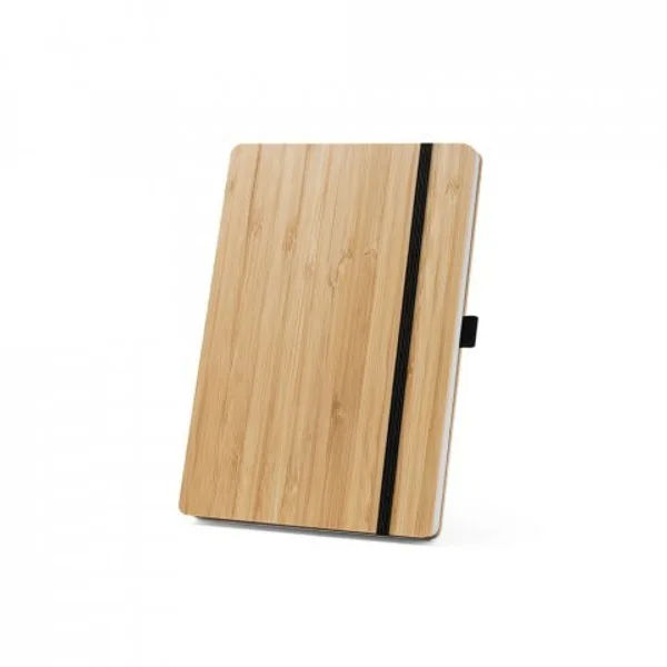Conjunto de caderno A5 em bambu com páginas pautadas e caneta esferográfica em bambu (SP-93624) — foto 4 | D.JOB