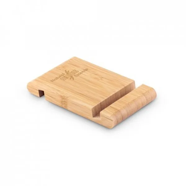 Suporte para celular com duas canaletas de tamanhos diferentes, em bambu (SP-93640) — foto 2 | D.JOB