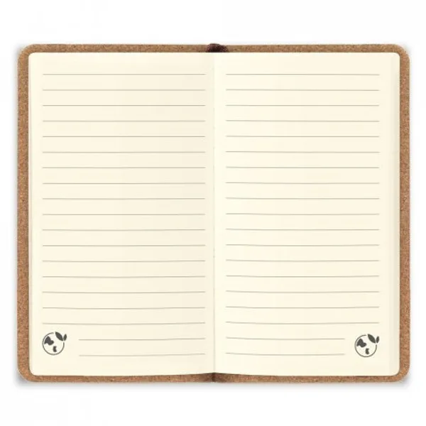 Caderno de bolso de capa dura em folha de bambu e cortiça com páginas pautadas recicladas (SP-93657) — foto 2 | D.JOB
