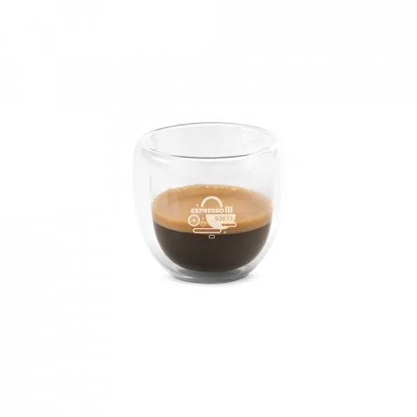 Conjunto de café em vidro borossilicato, com 2 copos de parede dupla isolada a ar (75 mL) (SP-93873) — foto 6 | D.JOB