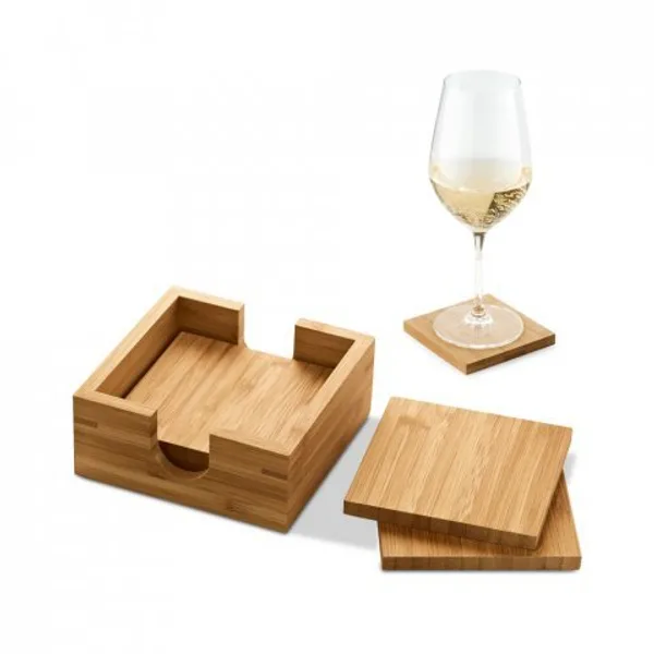 Conjunto de 4 porta copos em bambu (SP-93967) personalizado | D.JOB