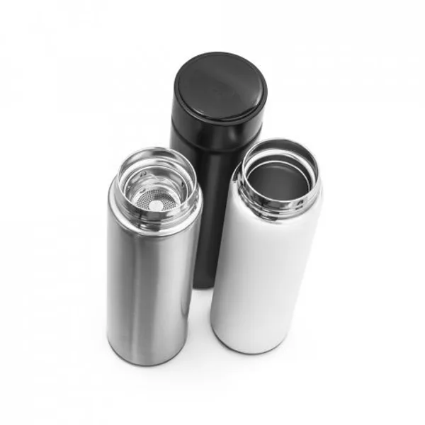 Garrafa térmica em aço inox de parede dupla isolada a vácuo, com termômetro digital (450 mL) (SP-94069) — foto 2 | D.JOB