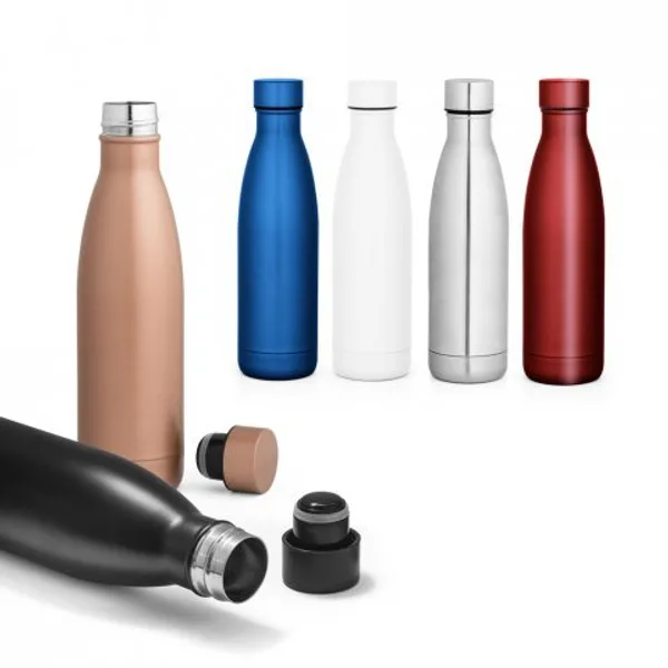 Garrafa térmica em aço inox de parede dupla isolada a vácuo (500 mL) (SP-94078) personalizado | D.JOB