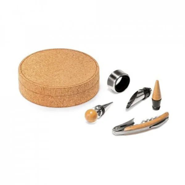 Conjunto para vinho com 4 peças em bambu, inox e ABS (SP-94119) — foto 5 | D.JOB