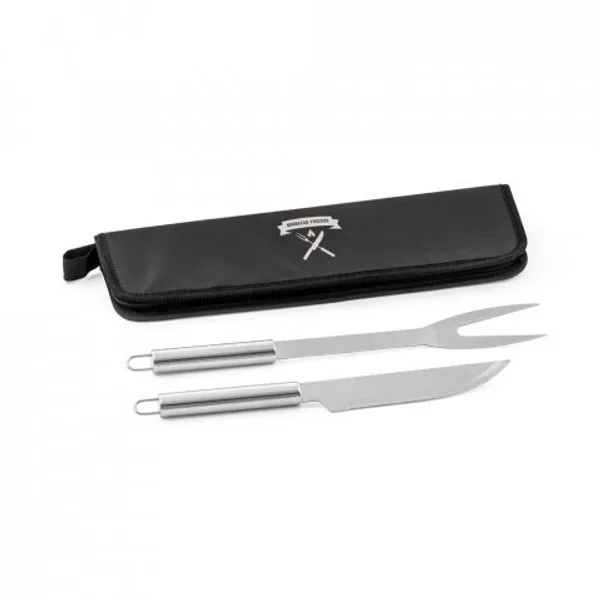 Kit churrasco em estojo de 210D com 2 utensílios em aço inox (SP-94136) — foto 4 | D.JOB
