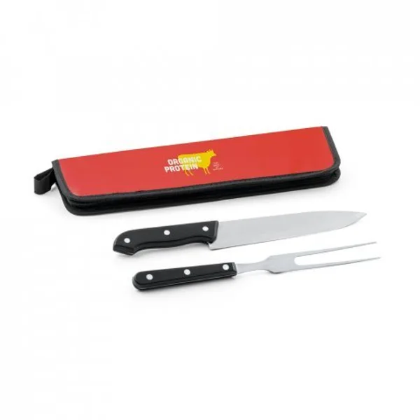 Kit churrasco em estojo de 210D com 2 utensílios em aço inox e PP (SP-94137) — foto 8 | D.JOB