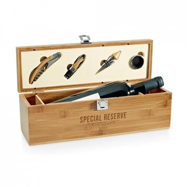 Conjunto para vinho em bambu, inox e ABS (SP-94189) — foto 4 | D.JOB