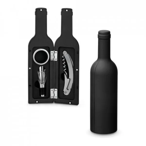 Conjunto para vinho com três componentes em metal (SP-94197) personalizado | D.JOB
