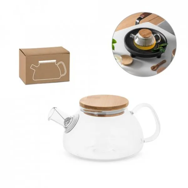 Bule em vidro borossilicato com infusor em aço inox (750 mL) (SP-94238) personalizado | D.JOB