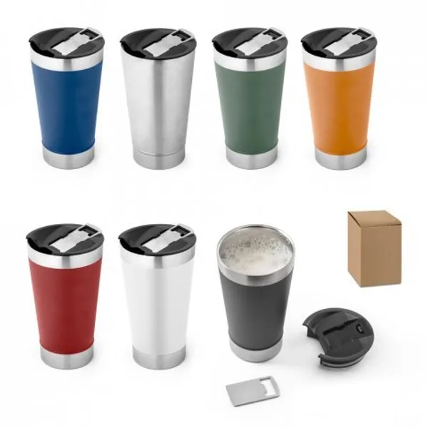 Copo de viagem em aço inox térmico, com parede dupla isolada a vácuo (630 mL) (SP-94266) personalizado | D.JOB