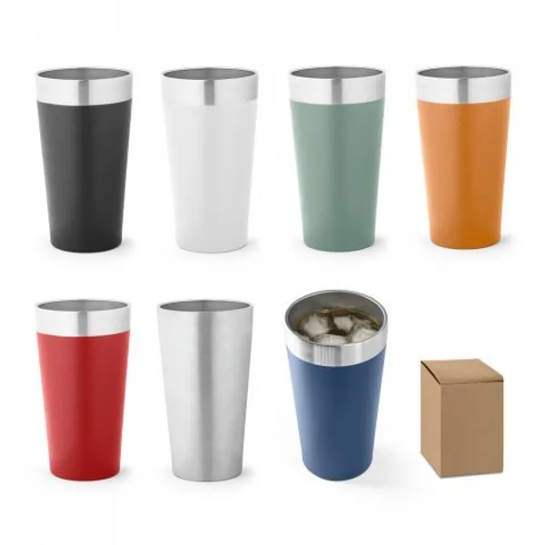 Copo de viagem em aço inox térmico, com parede dupla isolada a vácuo (540 mL) (SP-94267) personalizado | D.JOB