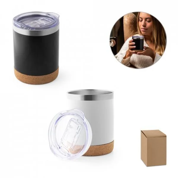 Copo de viagem térmico em aço inox, de parede dupla isolada a vácuo (400 mL) (SP-94327) personalizado | D.JOB