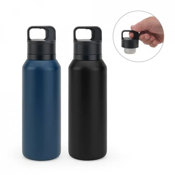 Garrafa térmica em aço inox 91% reciclado com parede dupla isolada a vácuo (590 mL) (SP-94376) personalizado | D.JOB