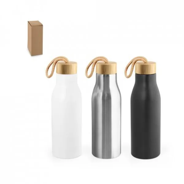 Squeeze em aço inox 90% reciclado, de parede simples com acabamento em mate (570 mL) (SP-94379) personalizado | D.JOB