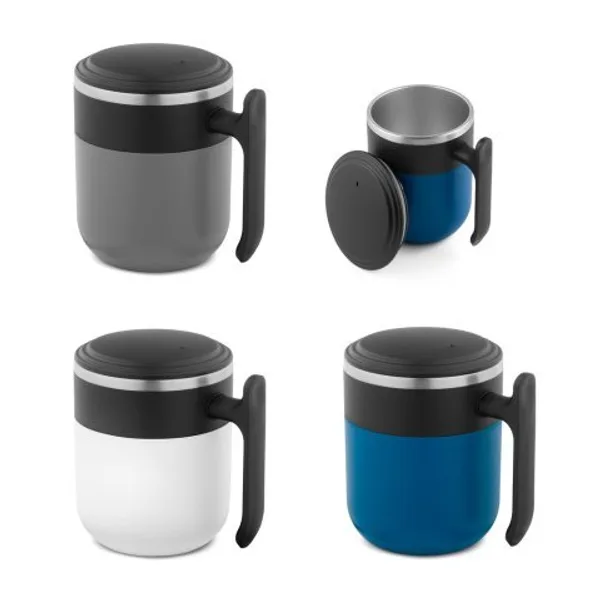 Caneca de viagem com parede interior em aço inox e acabamento mate 400 mL (SP-94439) personalizado | D.JOB