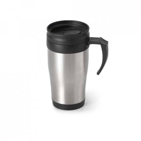 Caneca de viagem térmica de aço inox e PP, de parede dupla isolada a ar (420 mL) (SP-94608) personalizado | D.JOB