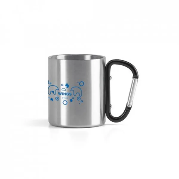 Caneca em aço inox, com pega em forma e função de mosquetão (230 mL) (SP-94614) — foto 6 | D.JOB