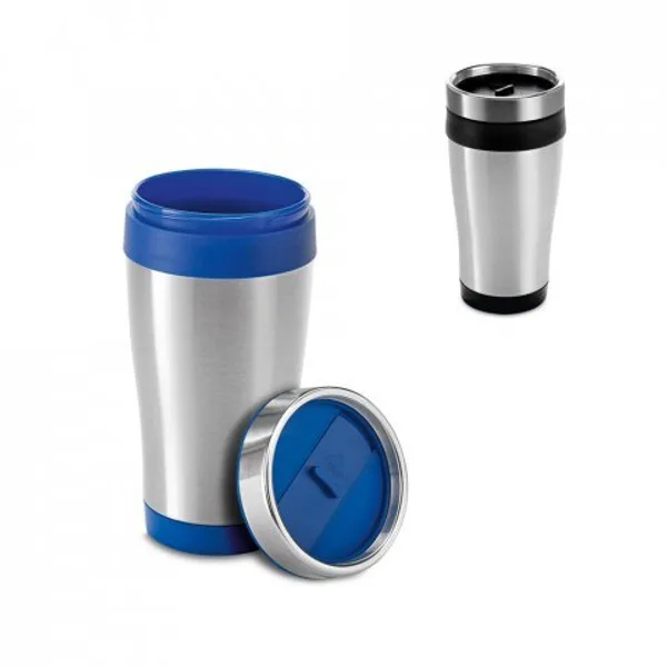 Copo de viagem em aço inox e PP, térmico com parede dupla isolada a ar (420 mL) (SP-94625) personalizado | D.JOB
