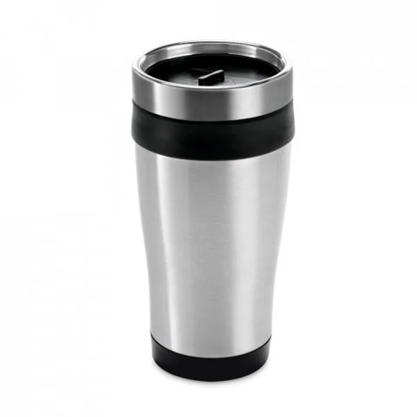 Copo de viagem em aço inox e PP, térmico com parede dupla isolada a ar (420 mL) (SP-94625) — foto 4 | D.JOB