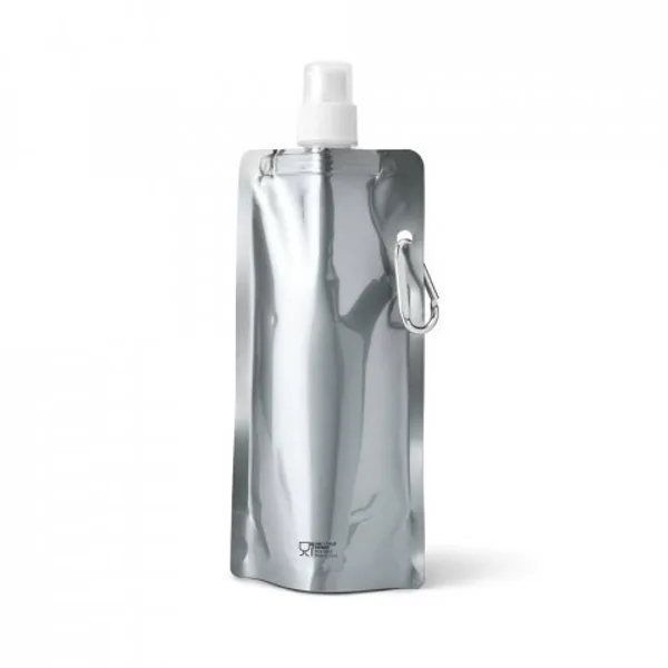 Squeeze dobrável em PE com bico de sistema "push-pull" e acabamento metalizado (460 mL) (SP-94690) — foto 2 | D.JOB