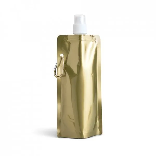 Squeeze dobrável em PE com bico de sistema "push-pull" e acabamento metalizado (460 mL) (SP-94690) — foto 6 | D.JOB