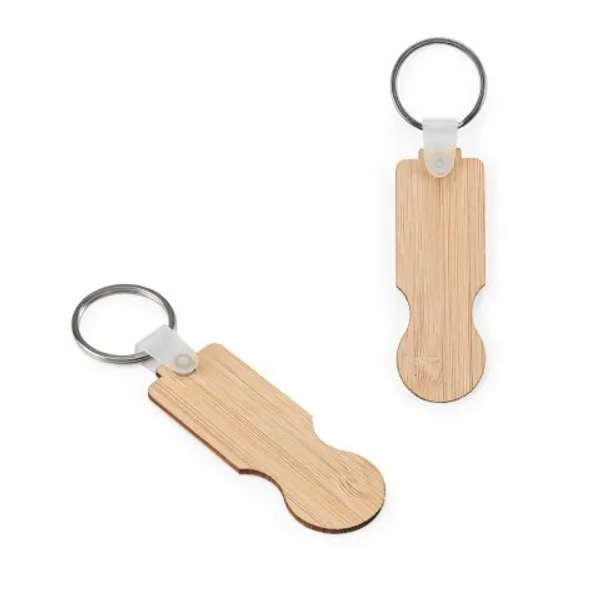Chaveiro em bambu com extremidade em formato de moeda (SP-95116) personalizado | D.JOB