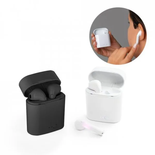 Fone de ouvido wireless com autonomia de 1h50 em ABS (SP-97085) personalizado | D.JOB