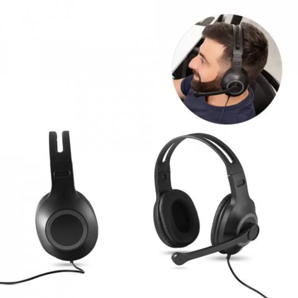 Fone de ouvido ajustáveis em ABS e PP com microfone (SP-97088) personalizado | D.JOB