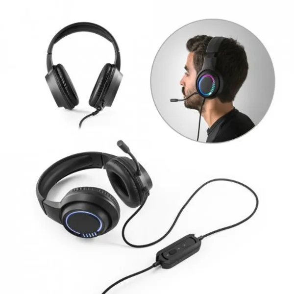 Fone de ouvido para gaming com luzes RGB e microfone de alta qualidade (SP-97135) personalizado | D.JOB