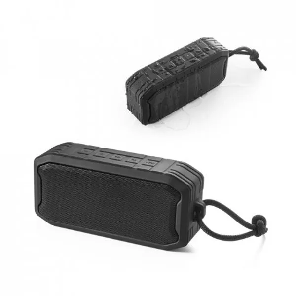 Caixa de som portátil à prova de água (IPX7) com autonomia de 9h (1.200 mAh), em ABS 100% reciclado (SP-97140) personalizado | D.JOB