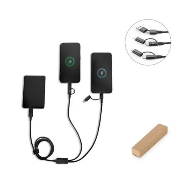 Cabo USB super-rápido 6 em 1 em alumínio 20% reciclado e PET 4% reciclado (SP-97146) personalizado | D.JOB
