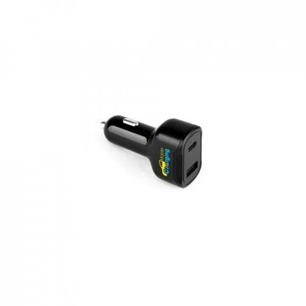 Adaptador de isqueiro com porta USB-A 18W e USB-C 20W em ABS 100% reciclado (SP-97189) — foto 6 | D.JOB