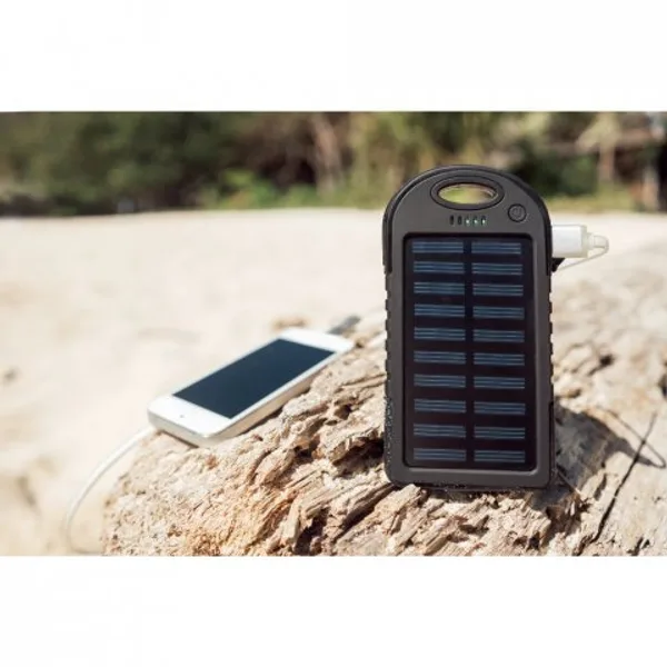 Bateria portátil solar com painel solar e LED em ABS (2.000 mAh) (SP-97371) — foto 2 | D.JOB