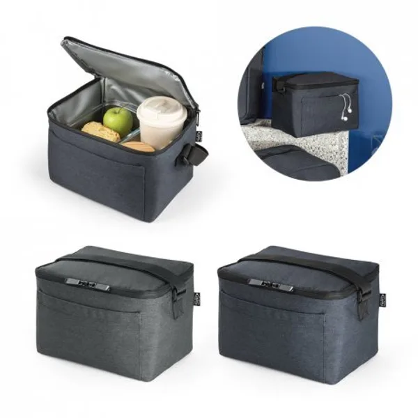 Cooler. Bolsa térmica em poliéster reciclado 600D com interior forrado em PEVA 6 L (SP-98427) personalizado | D.JOB