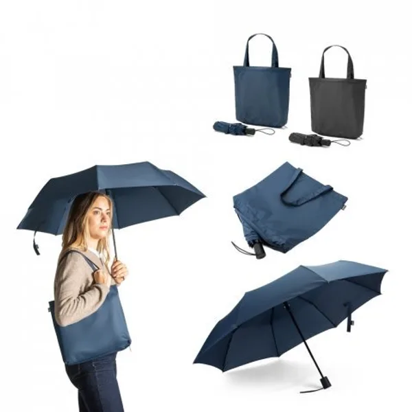 Guarda-chuva 2 em 1 com sacola de compras em poliéster reciclado incluso (SP-99094) personalizado | D.JOB