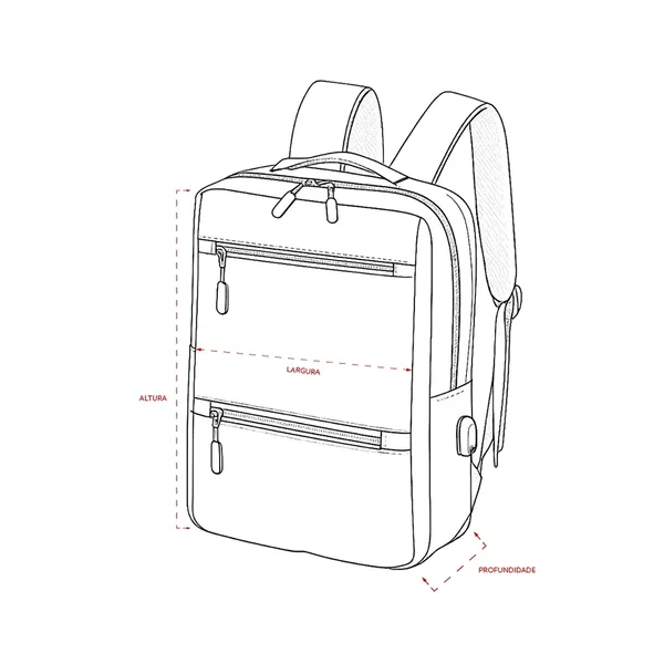 Mochila de Nylon USB 20L (XB-01326) — foto 7 | D.JOB