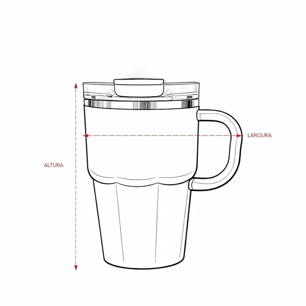 Caneca Parede Dupla 550ml (XB-09227) — foto 7 | D.JOB
