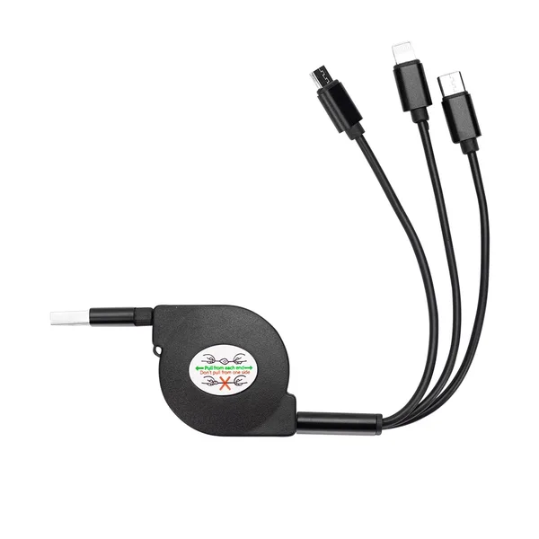 Cabo USB Retrátil 3 em 1 (XB-10338B) — foto 3 | D.JOB
