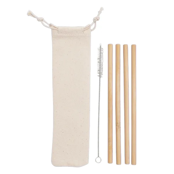 Kit Canudos de Bambu com Escova de Limpeza (XB-14597) personalizado | D.JOB