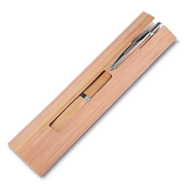 Caneta Ecológica de Bambu com Estojo (XB-14664) personalizado | D.JOB