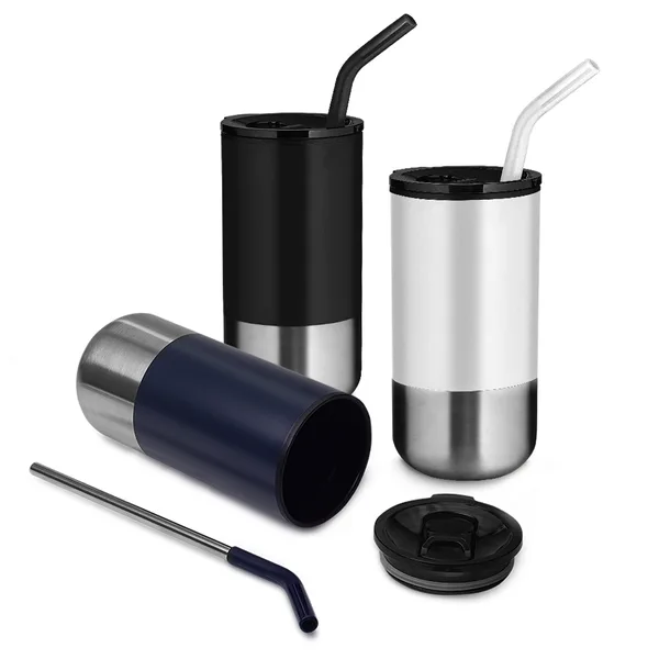 Copo Inox com Canudo 500ml (XB-14997) — foto 2 | D.JOB