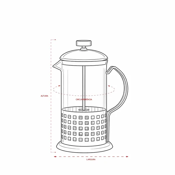 Cafeteira Prensa Francesa 600ml (XB-19087) — foto 6 | D.JOB