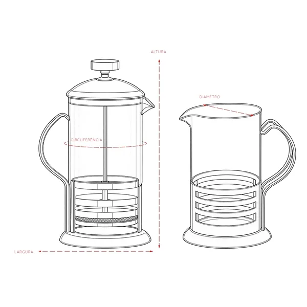 Cafeteira Prensa Francesa 600ml (XB-19087A) — foto 5 | D.JOB